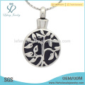 Silver round cremation jewelry pendants,enamel locket for cremation ashes